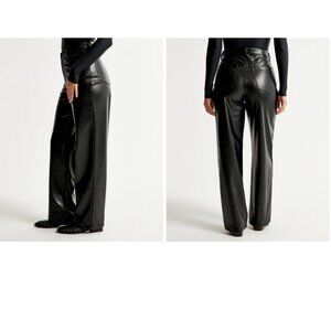 💖 Abercrombie & Fitch Curve Love Vegan Leather 90s Relaxed Pant Size 28 Long 💖